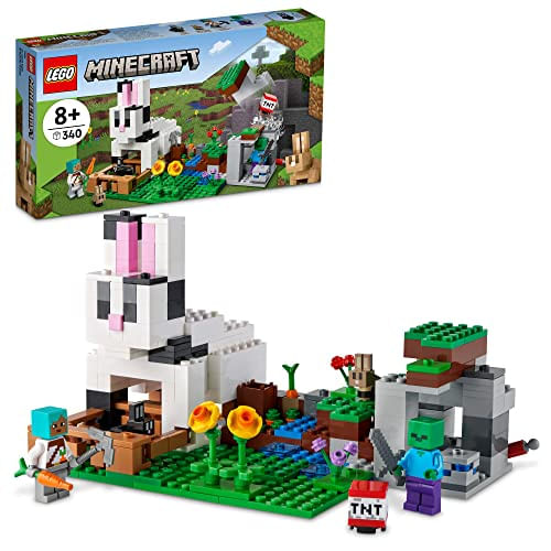 Lego Minecraft The Rabbit Ranch 21181 Building Kit Toy Bunny House Playset Presente Para Crianças E Jogadores Com Mais De 8 Anos (340 Peça