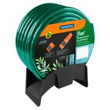 Mangueira Flex Tramontina Verde Em Pvc 3 Camadas 20 M Com Engate Rosqueado, Esguicho E Suporte Mural Tramontina