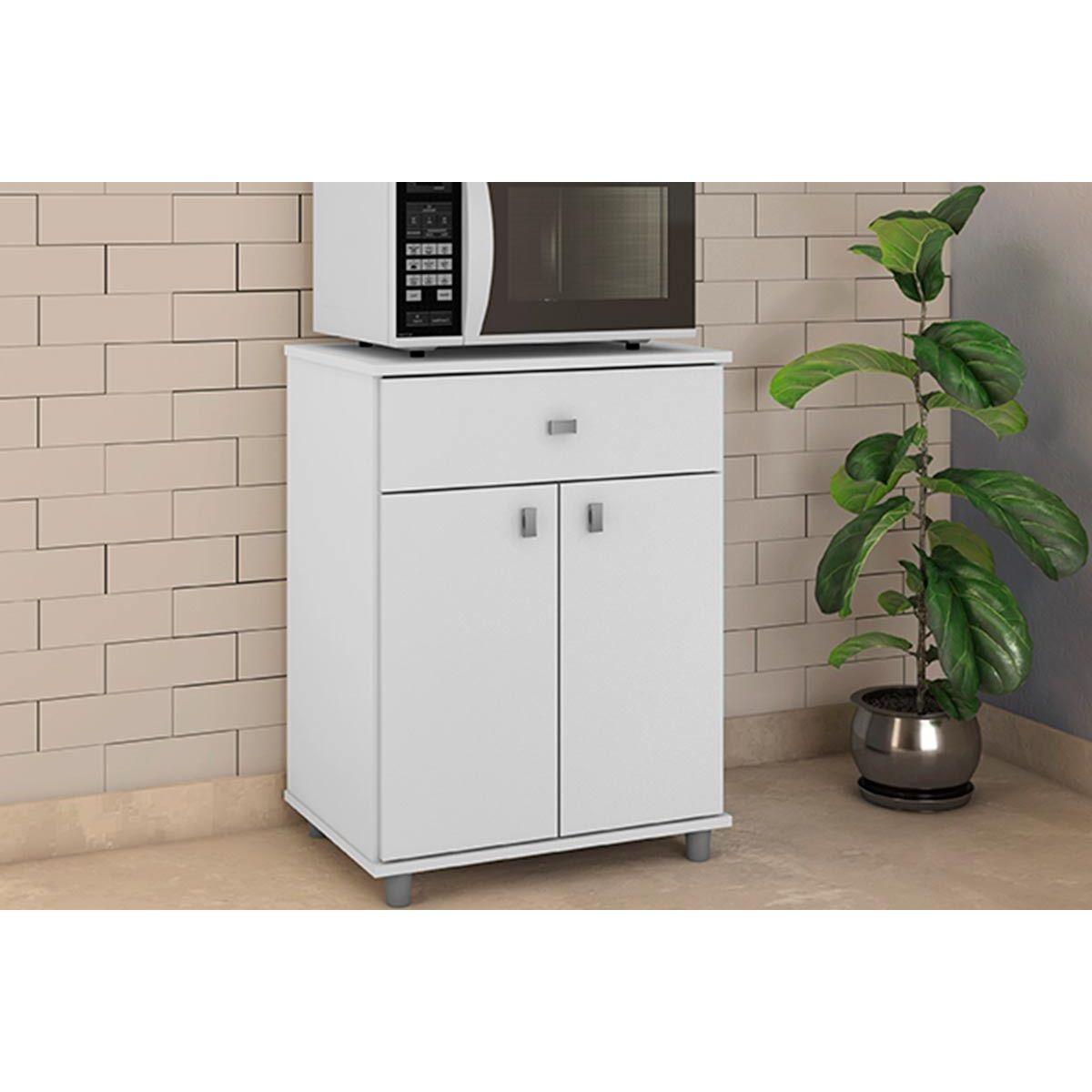 Gabinete Lavanderia Balcao Multiuso Asm168 C 2 Portas E 1 Gaveta Branco Movelbento