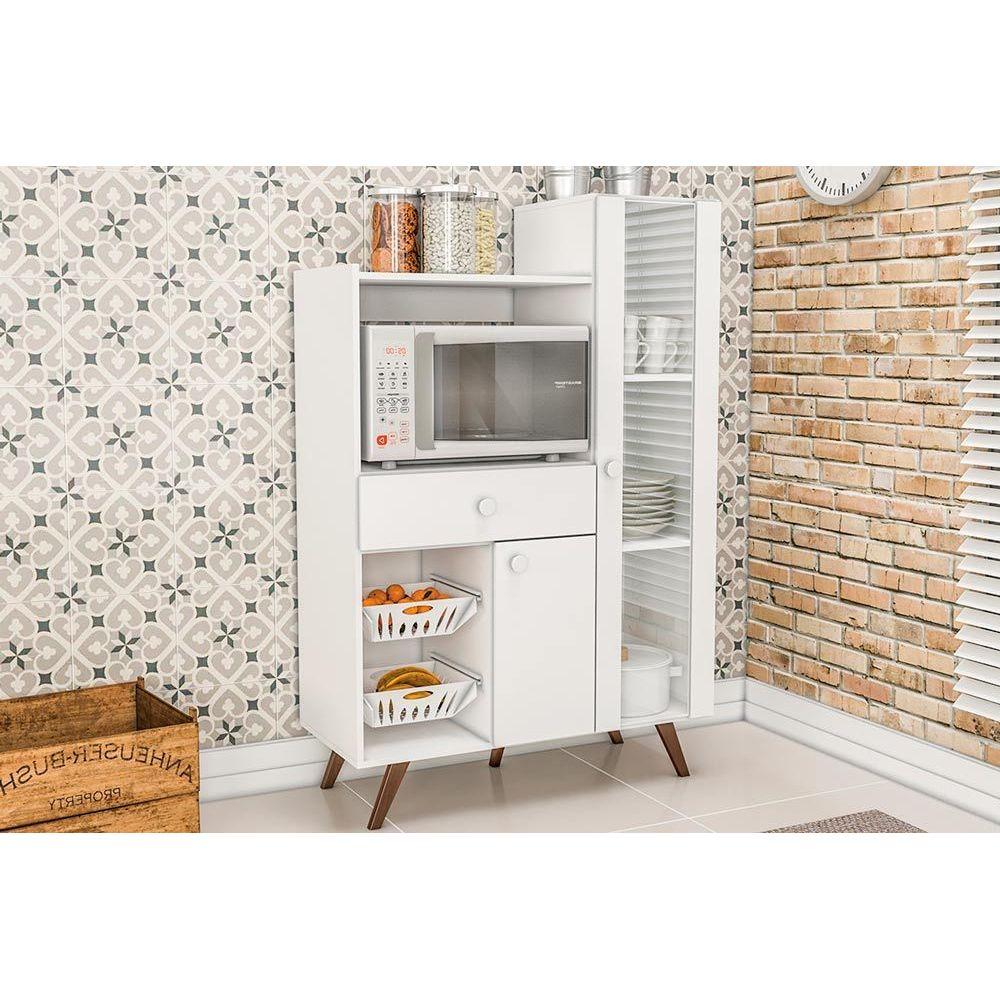 Multiuso De Cozinha Fruteira Rt 3059 C 2 Portas E 1 Gaveta P Forno Branco Movelbento