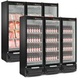Balcão Refrigerado Carnes E Bebidas Vertical Gcbc-1450 Preto 1458 Litros Porta Vidro 220v - Gelopar