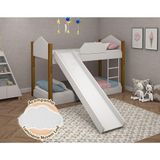 Beliche Infantil Com Escorregador Branco E Amêndoa Branco
