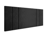 Cabeceira Suspensa Almofadada Decoração Quarto Casal Cama Box King Size 1,95 Luana - Preto Suede - Lojas Rpm