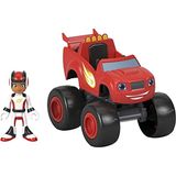 Fisher-price Blaze And The Monster Machines Blaze &amp; Aj, Big Push-along Monster Truck With Poseable Figure For Preschool Kids Ages 3 And Up