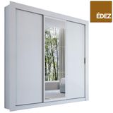 Guarda-Roupa Casal Édez Slow, 1,97m, 3 Portas de Correr, Espelho, Touch Branco