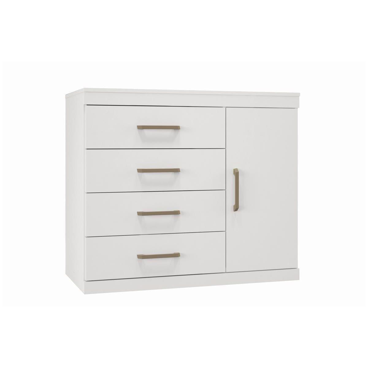 Comoda De Quarto 1 4 Plus C 1 Porta E 4 Gavetas Branco Santos Andira