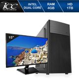 Computador ICC IV1842SM15 Intel Dual Core 2.41Ghz 4GB HD 1TB HDMI FULL HD Monitor 15'