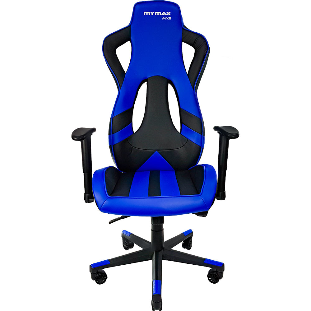 Cadeira Gamer Mx11 Giratória Preto E Azul Mymax