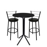 Jogo De Mesa Bistrô Bar 2 Banquetas 70cm Assento Preto