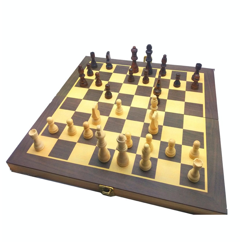 Jogo 3 em 1.Além de ótima opção de presente e passa tempo, o jogo de xadrez  é indicado para desenvolver o raciocínio logico, melhorar a concentração -  Carrefour