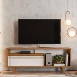 Rack Bancada Para Tv Até 60 Polegadas Nt 1285 Freijó / Off White Notável