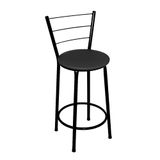 Banqueta Média Preta 60cm Assento Preto