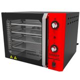 Forno Industrial Convector Venâncio Elétrico Smart Basic Vermelho 4 Esteiras Corpo Preto 220v Fcsb4e