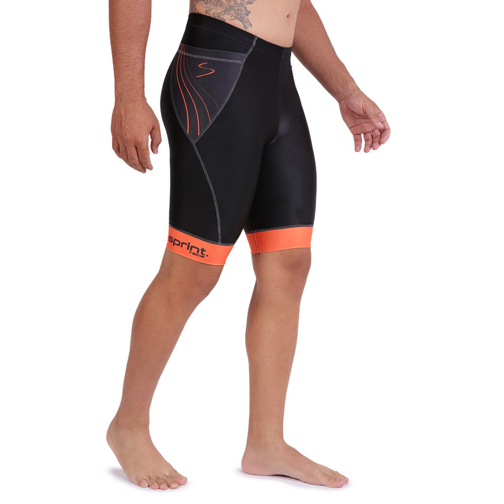 Bermuda-de-Compressao-para-Corrida-Sprint-Race-Masculina-Laranja-Com-Bolso