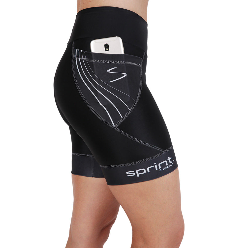 Bermuda-de-Compressao-para-Corrida-Sprint-Race-Feminina-Preta-Com-Bolso