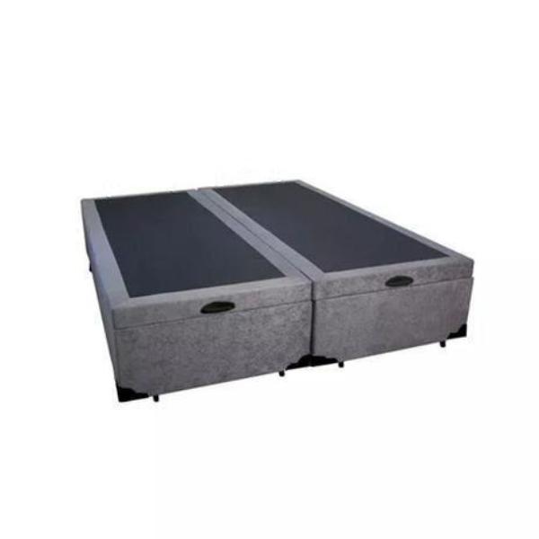 Cama-Box-Bau-Casal-Colchao-Espuma-D33---Box-Bipartido-Suede-Cinza-Serra-Negra-62x138x188