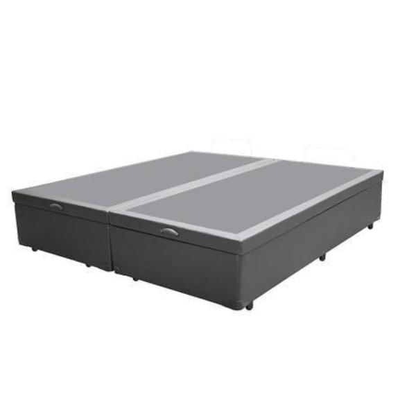 Cama-Box-Bau-Casal-Colchao-Espuma-D45---Box-Bipartido-Sintetico-Cinza-Serra-Negra-62x138x188