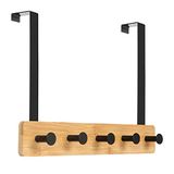 Madeira Sobre A Porta Ganchos Jsver 5 Ganchos Porta Cabide, Robusto Heavy Duty Coat Rack Para Saco, Casaco, Toalha, Chapéu, Robes, Lenços, Q