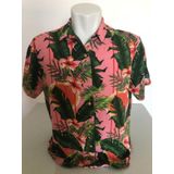 Camisa Slim Viscose 100% manga curta havaiana praiana colorida florida  estampada
