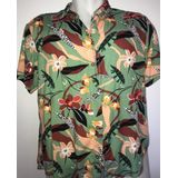 Camisa Slim Viscose 100% manga curta havaiana praiana colorida florida  estampada