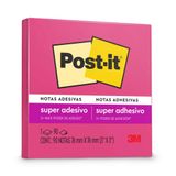 Bloco De Notas Adesivas Post-it Pink Neon 76x76 90 Folhas-3m