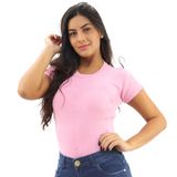 Blusa Feminina Tricot Lã Lisa Gola Careca Verão Manga Curta