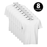 Kit 8 Camisa Gola Polo Em Malha Piquet  Anti Bolinha  UV 15 -  Branco KS  CASUAL SPORT