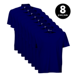 Kit 8 Camisa Gola Polo Em Malha Piquet  Anti Bolinha  UV 15 - Azul Marinho  KS  CASUAL SPORT