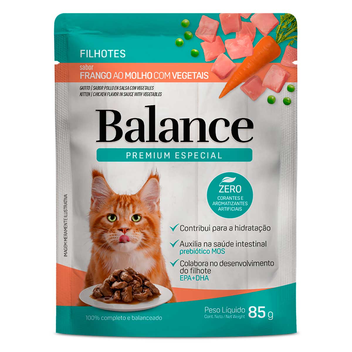 Ração Úmida para Gatos Filhotes Sabor Frango e Molho Veg Balance