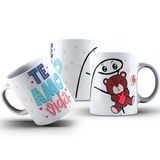 Caneca De Porcelana  Flork Meme Namorados 325ml