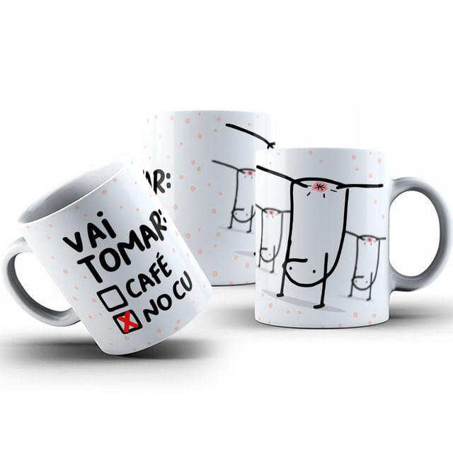 Caneca De Porcelana  Flork Meme 325ml