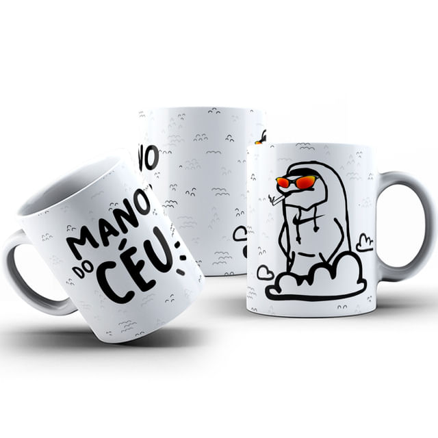 Caneca De Porcelana  Flork Meme 325ml