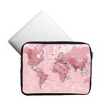 Capa Case Pasta Notebook Ate 17.3 Polegadas Mapa Rosa