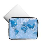 Capa Case Pasta Notebook Ate 17.3 Polegadas Mapa Azul