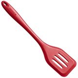 Espátula de Silicone Reta Vazada Utensílio Cozinha Vermelho