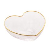 Bowl Vidro C/borda Dourada Heart 15x14x6cm