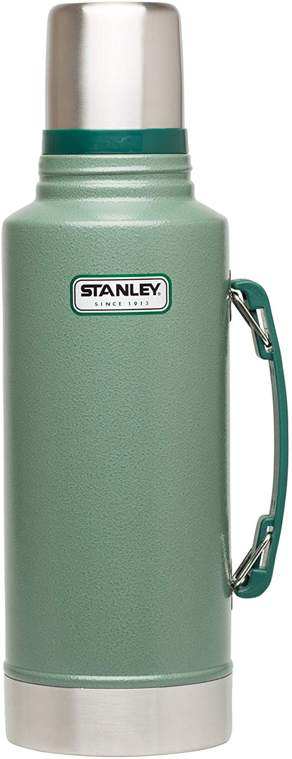 Stanley Garrafa Térmica Clássica Isolada A Vácuo Com Boca Larga – Livre De Bpa De Aço Inoxidável 18/8 Para Bebidas Frias E Quentes – Mantém