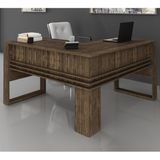 Mesa Escrivaninha Angular Para Escritorio ME4145 Nogal Tecno Mobili