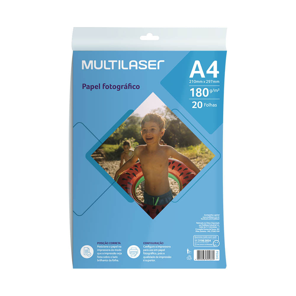 Papel Fotográfico Matte A4 180g 20 Folhas Multi - Pe045