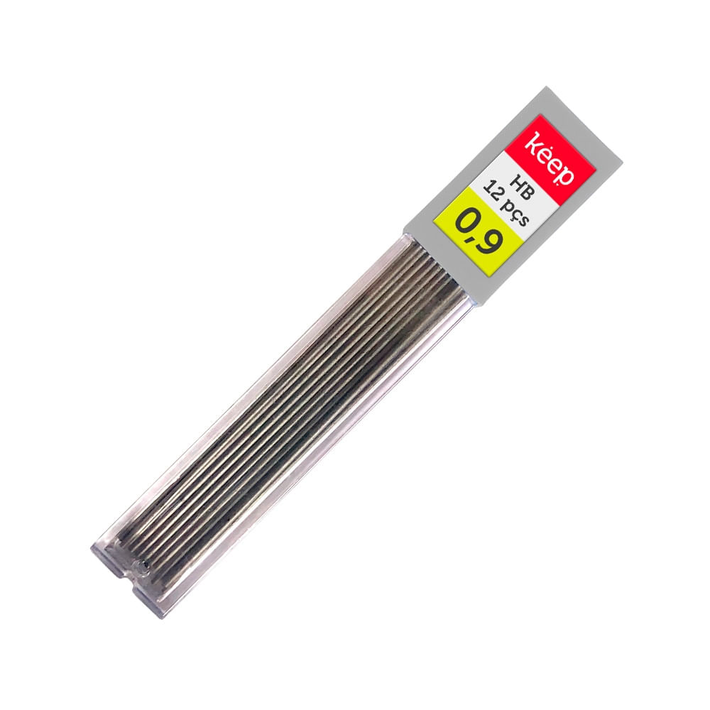 Mina De Grafite Hb 0,9mm 12 Minas Caixa C/ 12 Tubos Keep - Ei122