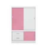 Guarda Roupa Solteiro Demóbile Estilo Li Flex 3 Portas Branco/Rosa