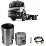 Kit Motor Camisa Pistão Anel 4140 Axor Ls1634 Metal Leve