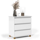 Mini Cômoda Ej 3 Gavetas Mesa Cabeceira Decoração Quarto Casal Solteiro Infantil - Branco - Lojas Rpm