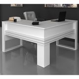 Mesa Escrivaninha Angular Para Escritorio ME4145 Branco Tecno Mobili