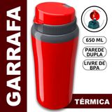 Garrafa Térmica Academia Treino Água Café 650ml Com Tampa