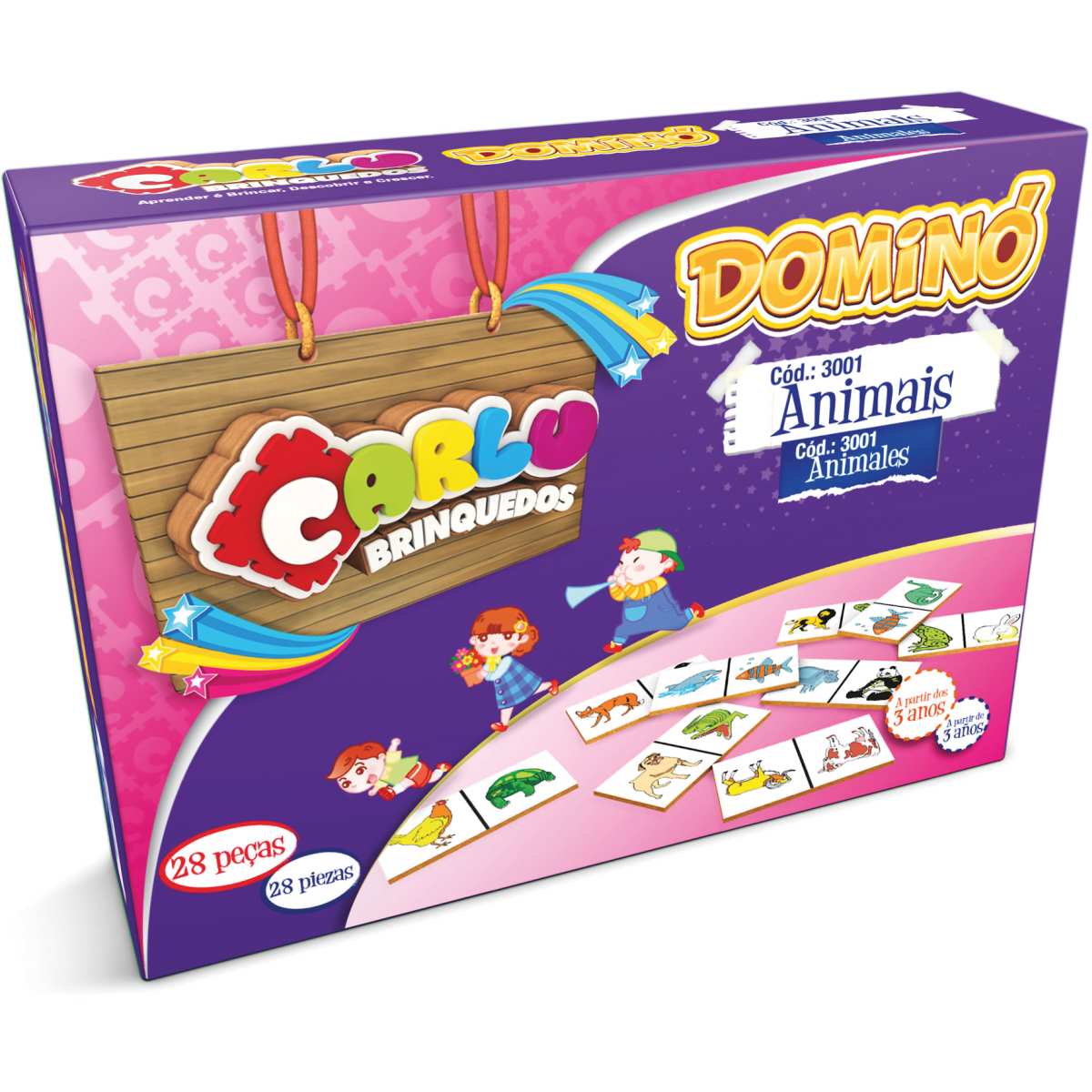 Animais em Madeira 28PCS