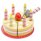 Le Toy Van - Honeybake Childrens Wooden Vanilla Birthday Cake Play Food Pretend Toy | Perfeito Para Fingir Interpretar | Aniversário Bolo J