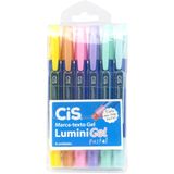 Caneta Marca Texto CIS Lumini GEL Pastel 6CORES (0000000814591)