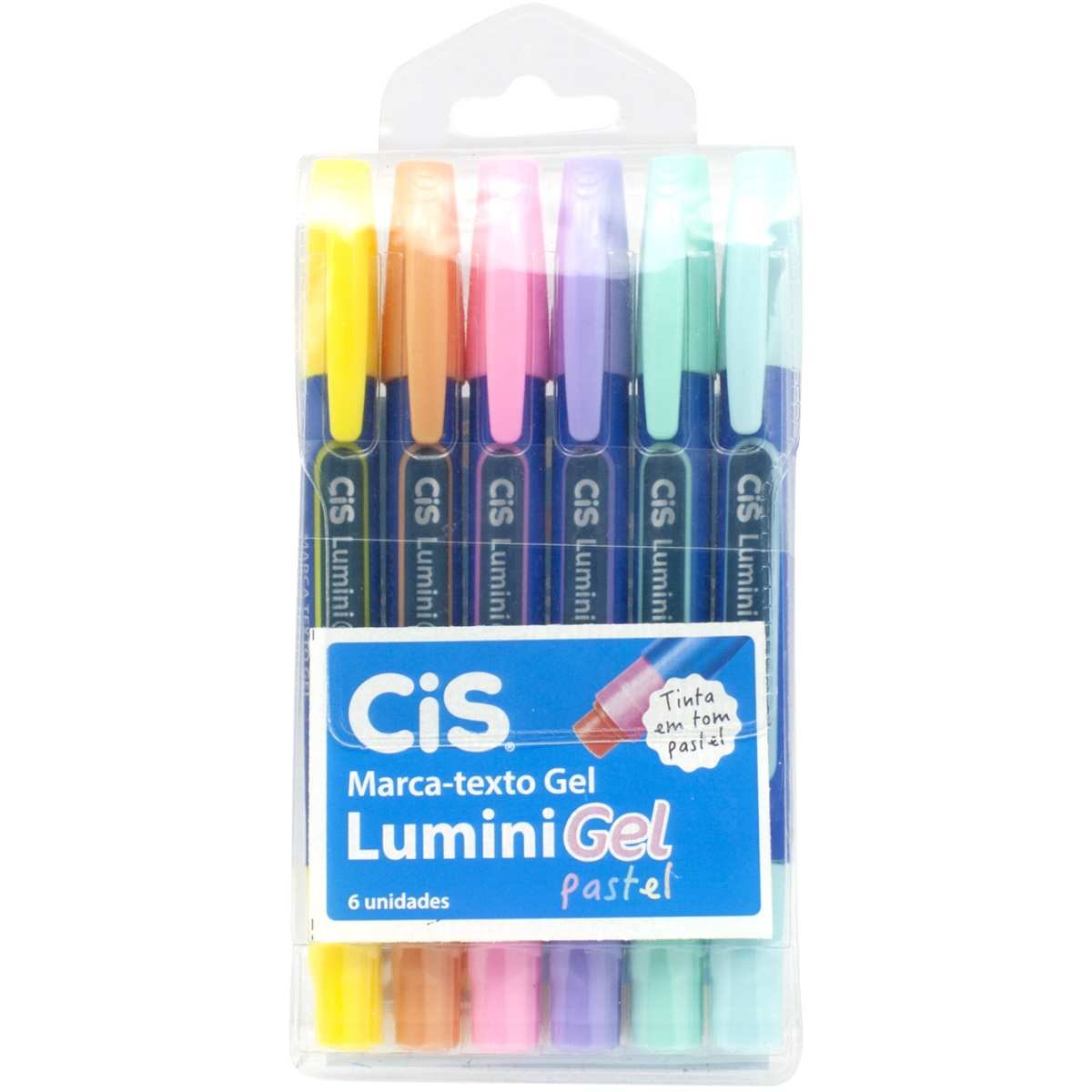 Caneta Marca Texto CIS Lumini GEL Pastel 6CORES (0000000814591)