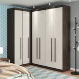 Guarda-Roupas Star Modulado Closet de Canto 6 Portas 2 Gavetas Poliman Móveis